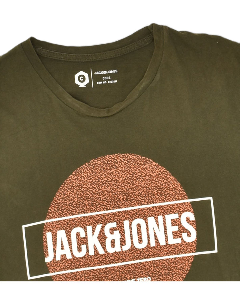 JACK & JONES Mens Core Graphic T-Shirt Top Medium Green Cotton | Vintage Jack & Jones | Thrift | Second-Hand Jack & Jones | Used Clothing | Messina Hembry 