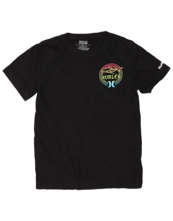 Hurley Boys Graphic T-Shirt Top 12-13 Years Large Black Cotton
