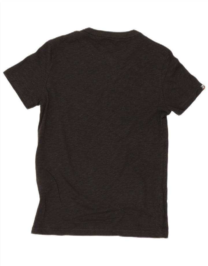 Superdry Mens T-Shirt Top Small Black Colourblock Cotton