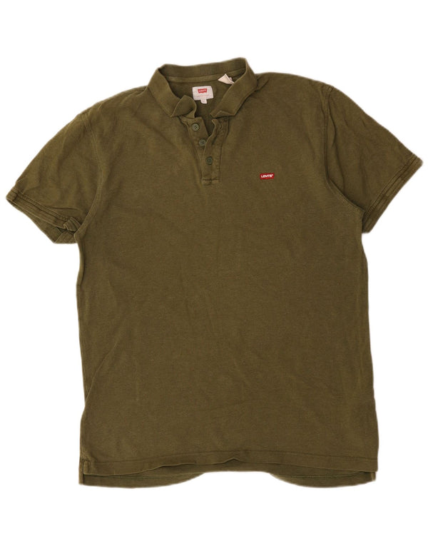 Levi's Mens Polo Shirt Large Khaki Cotton