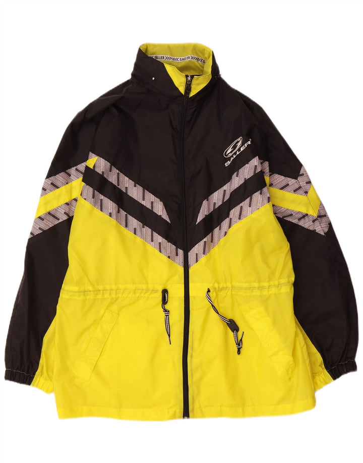 Saller Mens Graphic Rain Jacket UK 36 Small Yellow Colourblock Polyamide