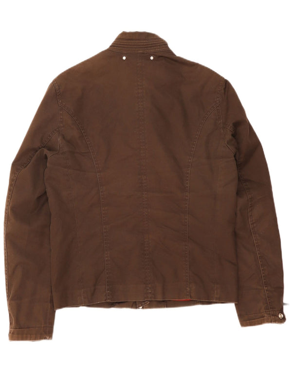 Zara Mens Bomber Jacket UK 36 Small Brown Cotton