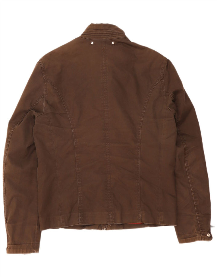 Zara Mens Bomber Jacket UK 36 Small Brown Cotton