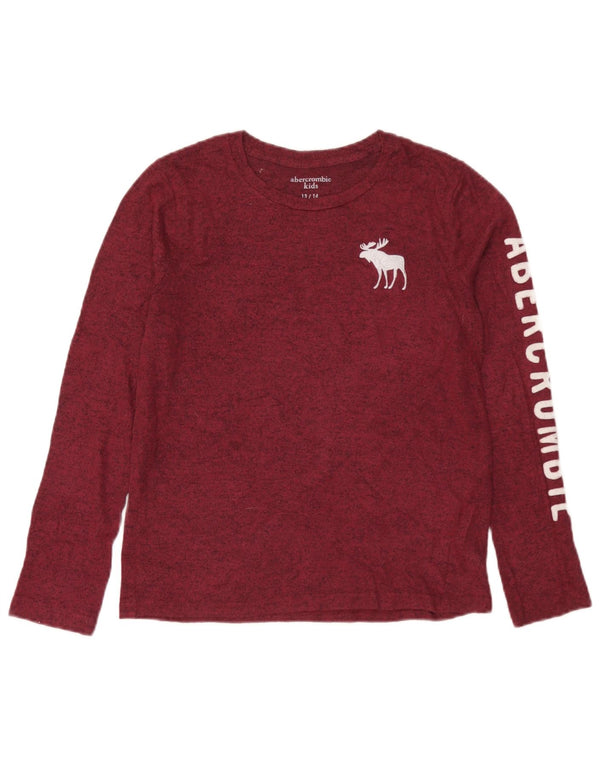 Abercrombie & Fitch Girls Graphic Top Long Sleeve 13-14 Years Burgundy
