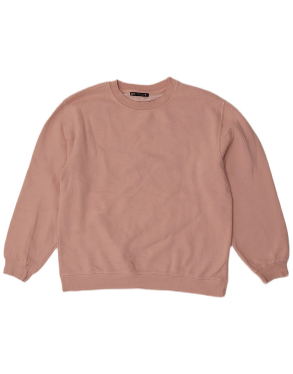 Zara Womens Sweatshirt Jumper UK 16 Large Pink