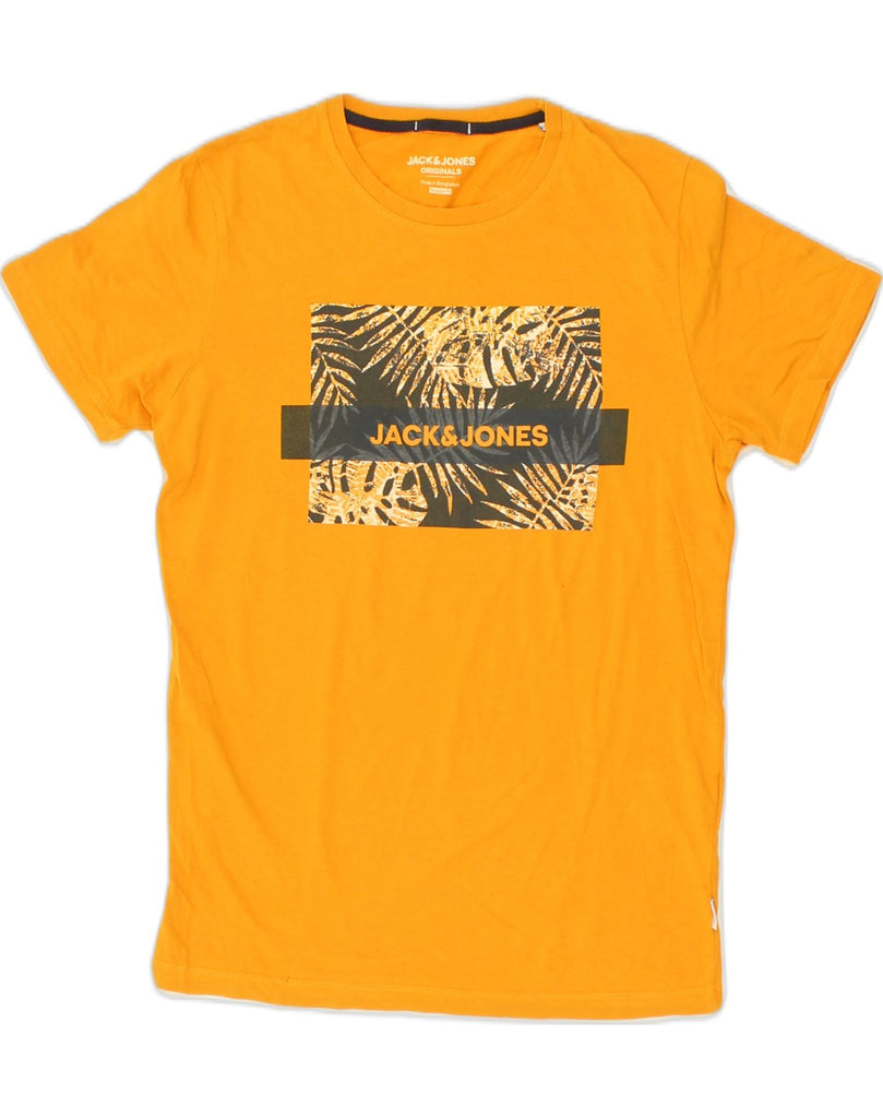 JACK & JONES Mens Graphic T-Shirt Top Small Yellow Cotton | Vintage Jack & Jones | Thrift | Second-Hand Jack & Jones | Used Clothing | Messina Hembry 