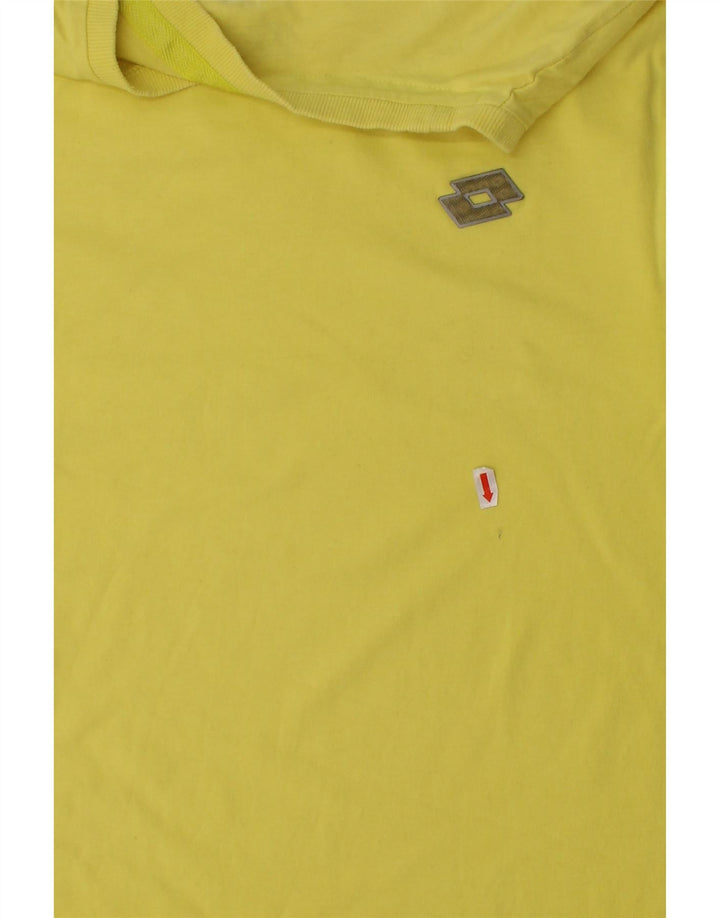 LOTTO Mens T-Shirt Top XL Yellow Cotton Vintage Lotto and Second-Hand Lotto from Messina Hembry 