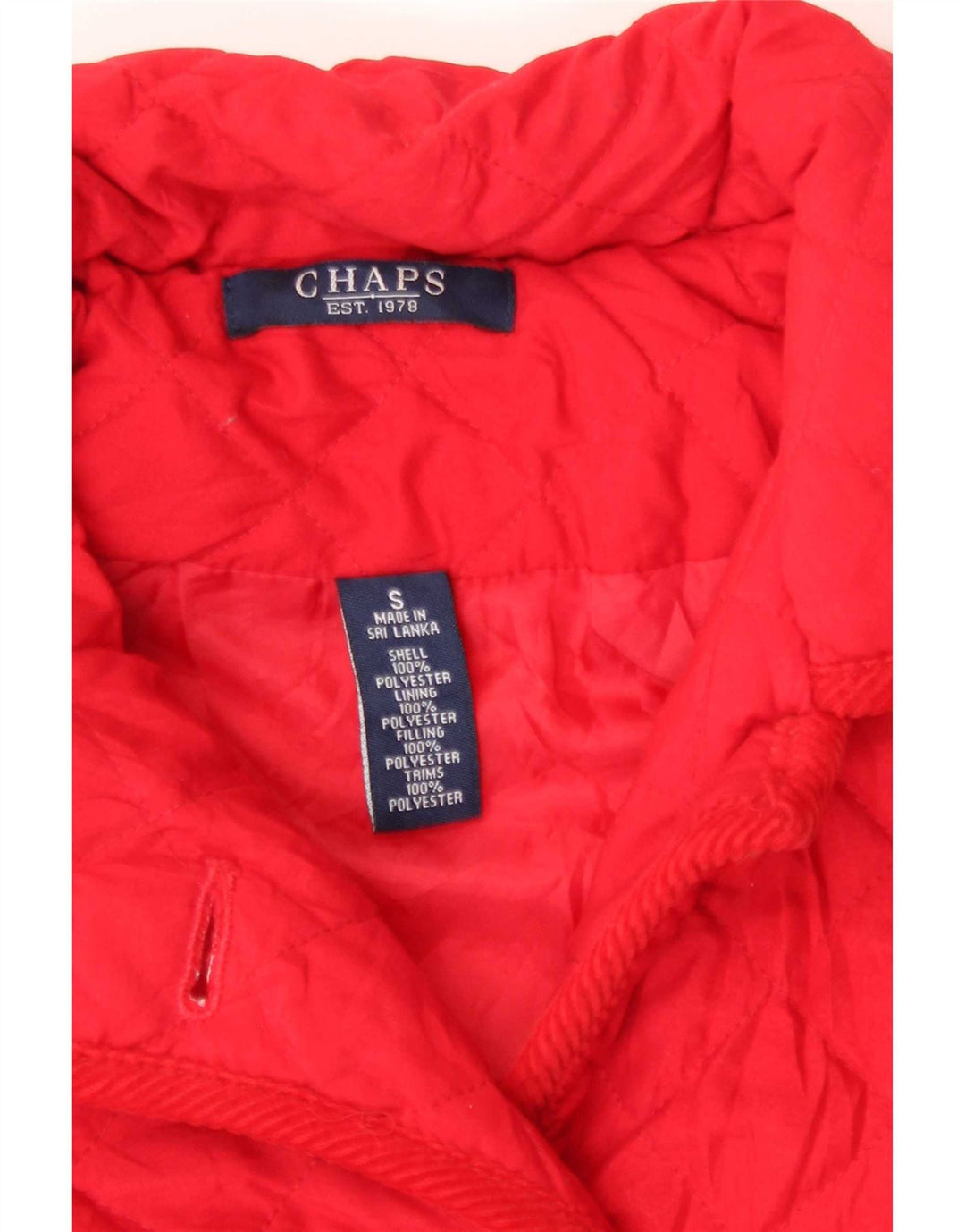 Chaps Womens Quilted Jacket UK 10 Small Red Polyester