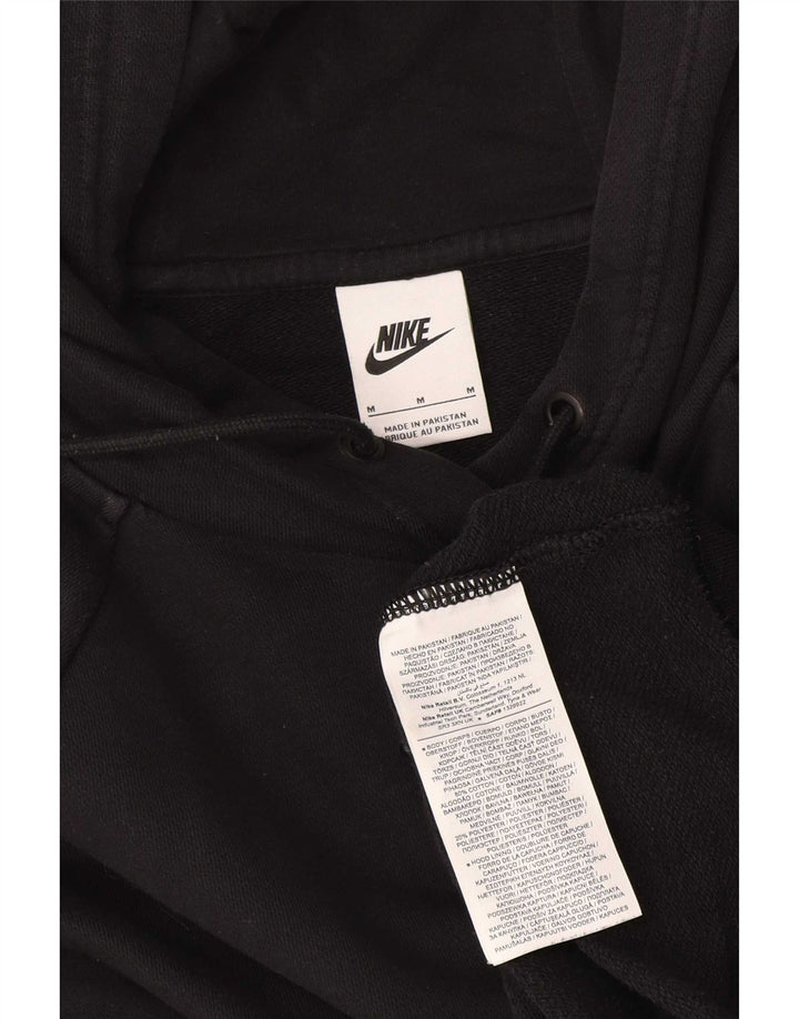 Nike Womens Hoodie Jumper UK 14 Medium Black Cotton