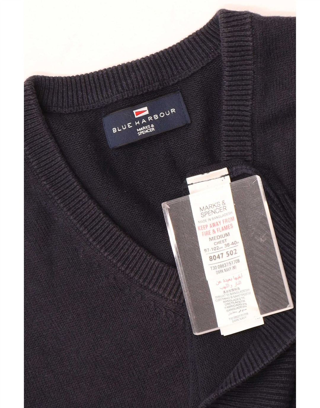 Marks & Spencer Mens Blue Harbour Vest Tank Top Medium Navy Blue Cotton