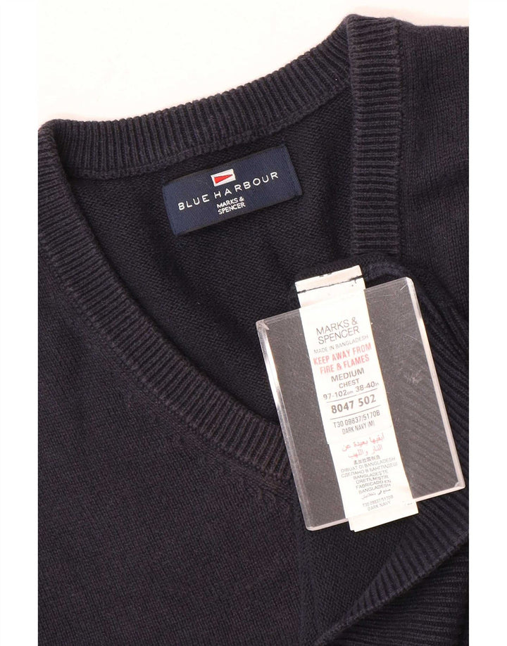 Marks & Spencer Mens Blue Harbour Vest Tank Top Medium Navy Blue Cotton