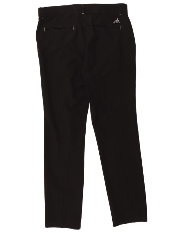 Adidas Mens Straight Chino Trousers W32 L32 Black Polyester