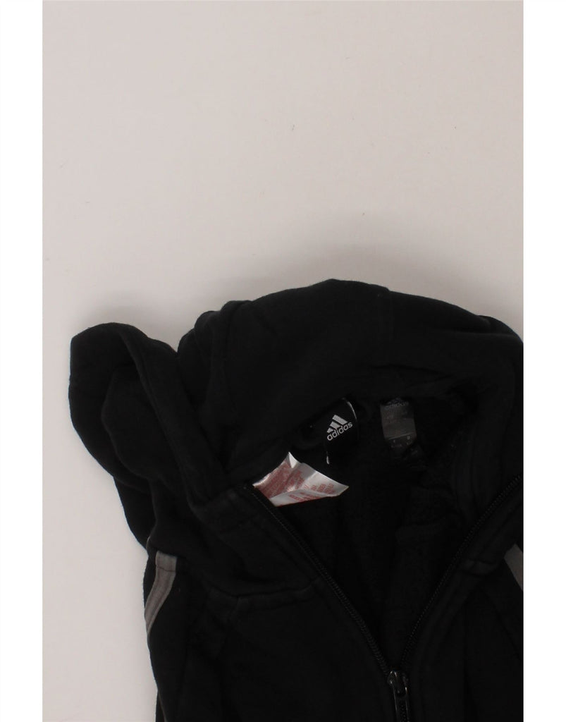 ADIDAS Boys Zip Hoodie Sweater 9-10 Years Black Cotton Vintage Adidas and Second-Hand Adidas from Messina Hembry 