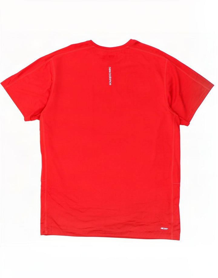 New Balance Mens T-Shirt Top Large Red Polyester