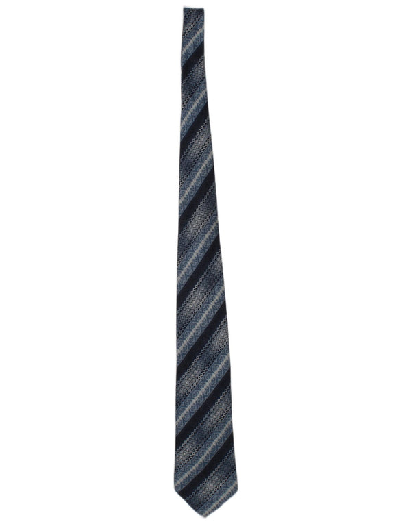 Valentino Mens Tie One Size Blue Striped Silk Designer