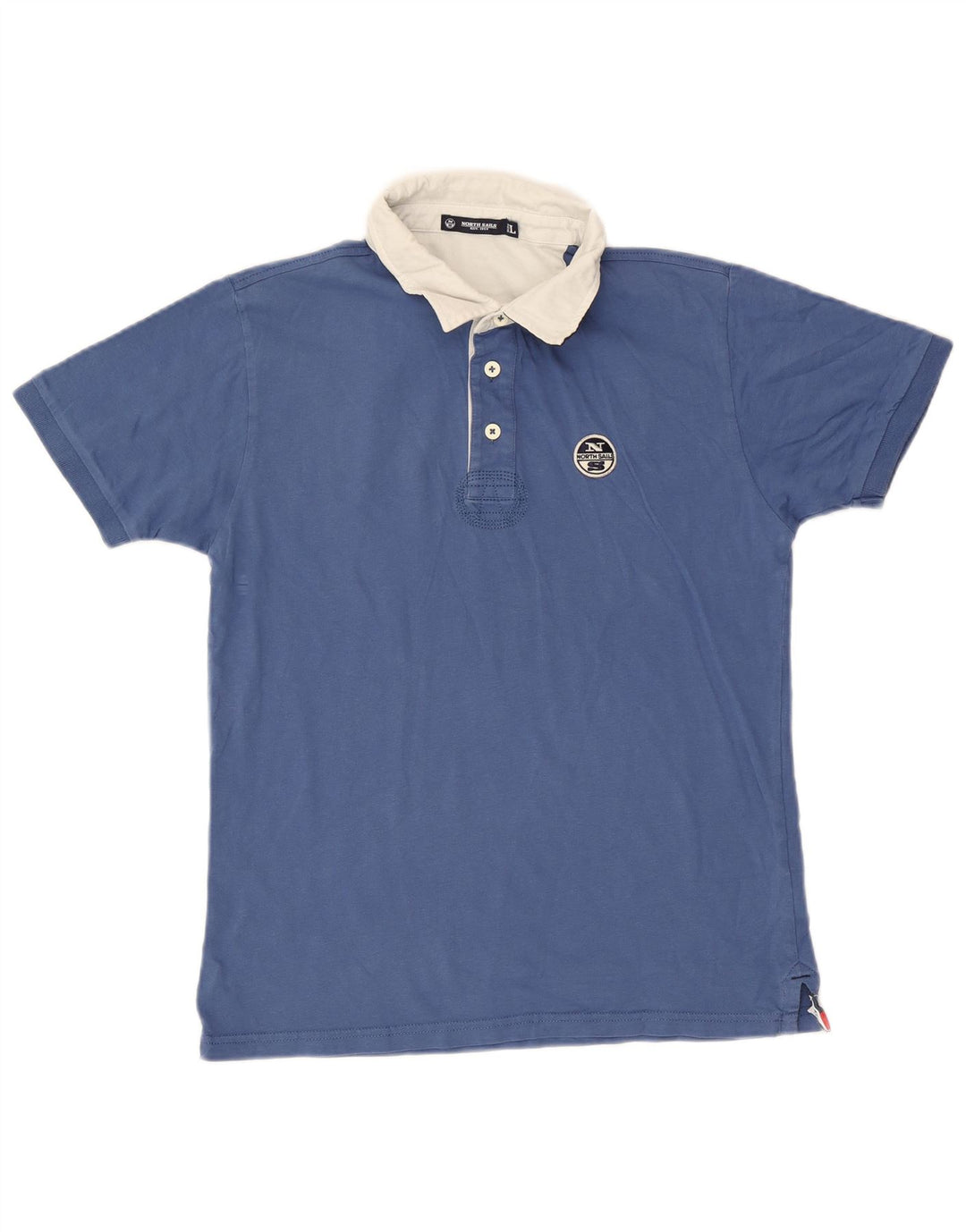 North Sails Mens Polo Shirt Large Blue Colourblock Cotton