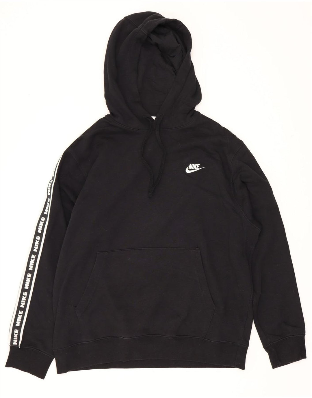 Nike Mens Graphic Hoodie Jumper Large Black Cotton