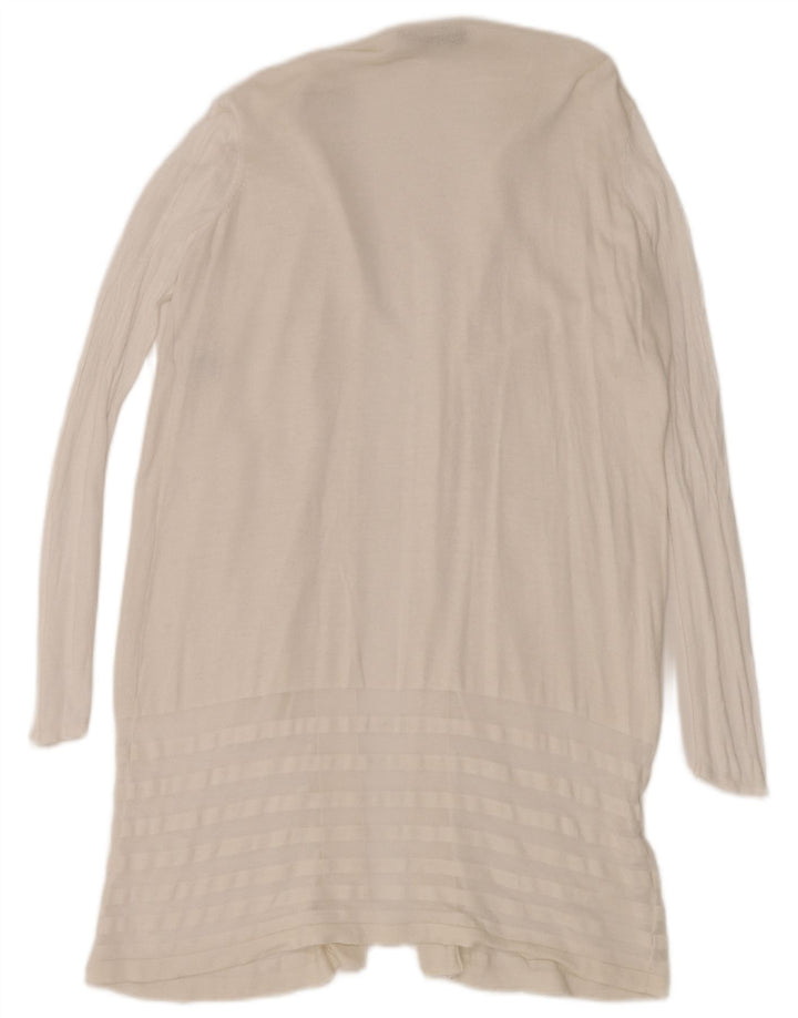 Marks & Spencer Womens Longline Open Cardigan Sweater UK 16 Large White