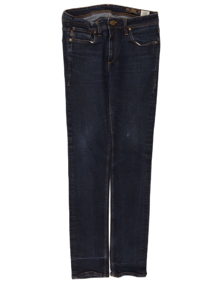 Jack & Jones Mens Slim Jeans W34 L32 Navy Blue Cotton