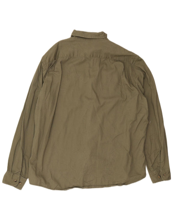 Wrangler Mens Shirt XL Khaki Cotton