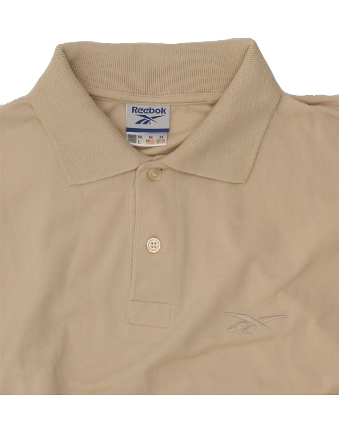 REEBOK Mens Polo Shirt Medium Beige Cotton Vintage Reebok and Second-Hand Reebok from Messina Hembry 