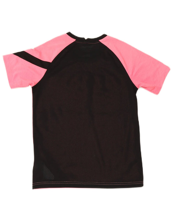 Nike Girls Dri Fit Graphic T-Shirt Top 12-13 Years Large Pink Colourblock