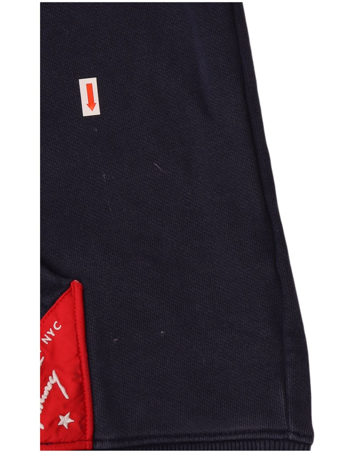 Tommy Hilfiger Mens Graphic Hoodie Jumper Medium Navy Blue Cotton