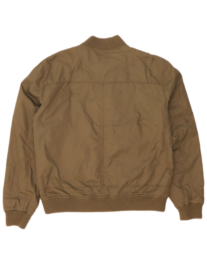 Zara Mens Military Bomber Jacket UK 42 XL Khaki Nylon