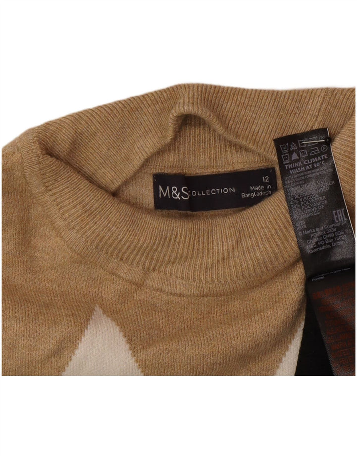 Marks & Spencer Womens Turtle Neck Jumper Sweater UK 12 Medium Multicoloure