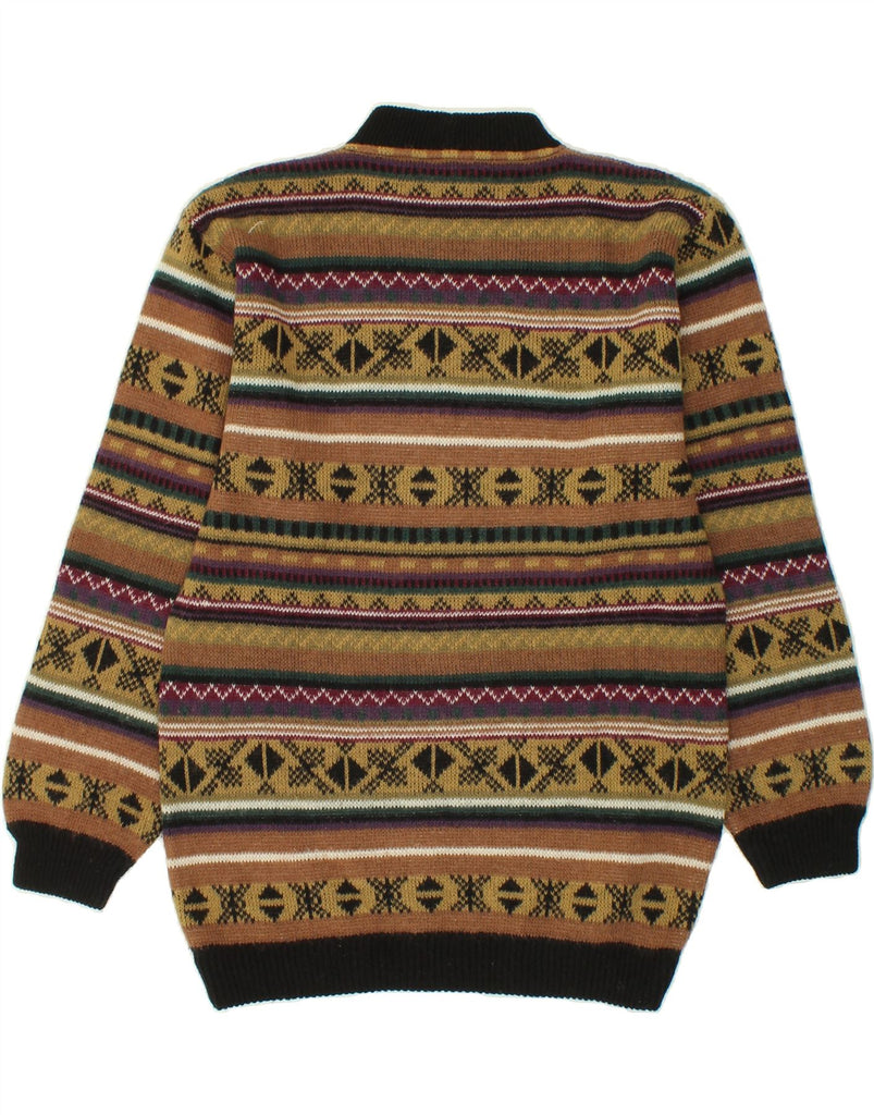 VINTAGE Mens Turtle Neck Jumper Sweater Small Brown Fair Isle Wool | Vintage Vintage | Thrift | Second-Hand Vintage | Used Clothing | Messina Hembry 