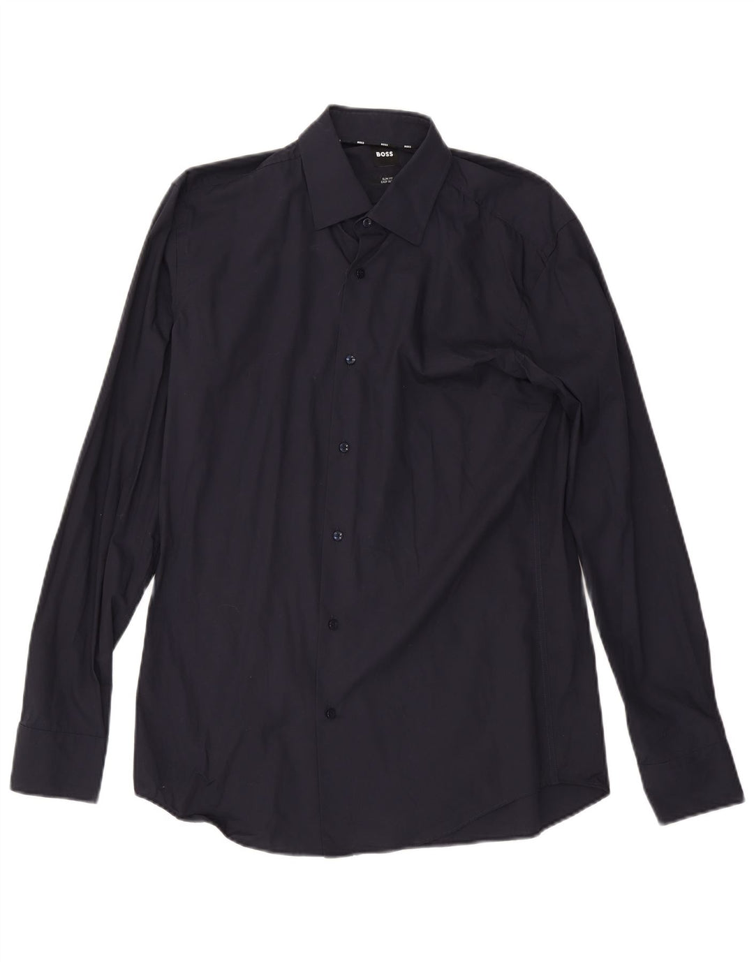 Hugo Boss Mens Slim Fit Shirt Size 39 15 1/2 Medium Navy Blue