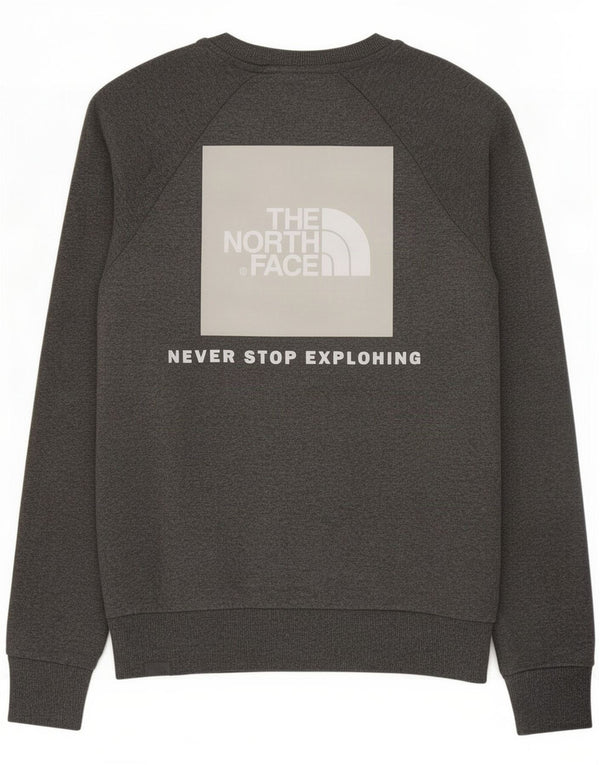 The North Face Mens Graphic Sweatshirt Jumper Small Grey Flecked Cotton