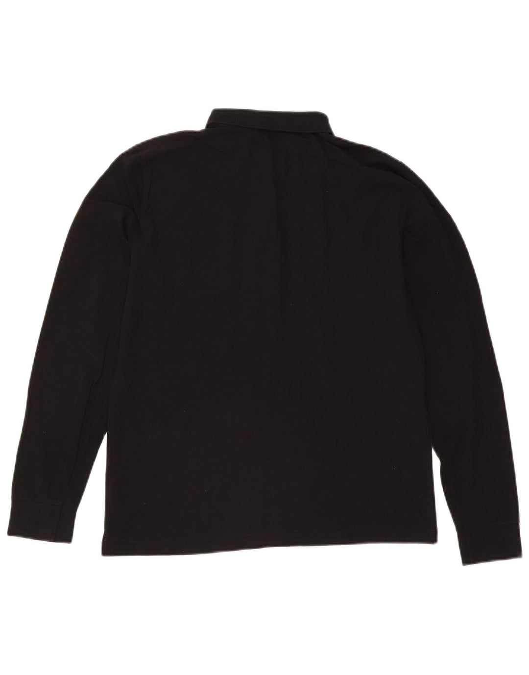 Trussardi Mens Long Sleeve Polo Shirt Small Black Cotton