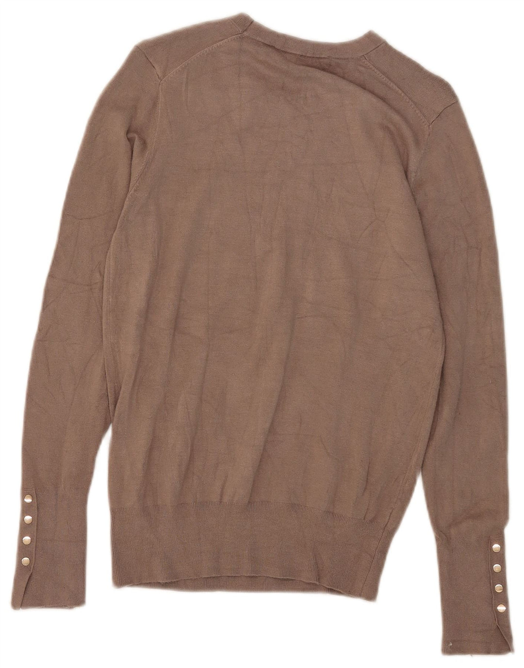 ZARA Womens Crew Neck Jumper Sweater UK 14 Large Brown