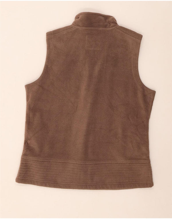 M&Co Womens Fleece Gilet UK 16 Large Brown Polyester
