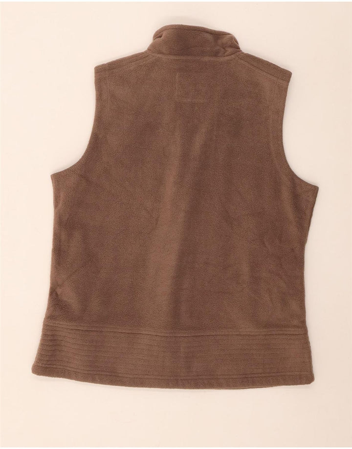 M&Co Womens Fleece Gilet UK 16 Large Brown Polyester