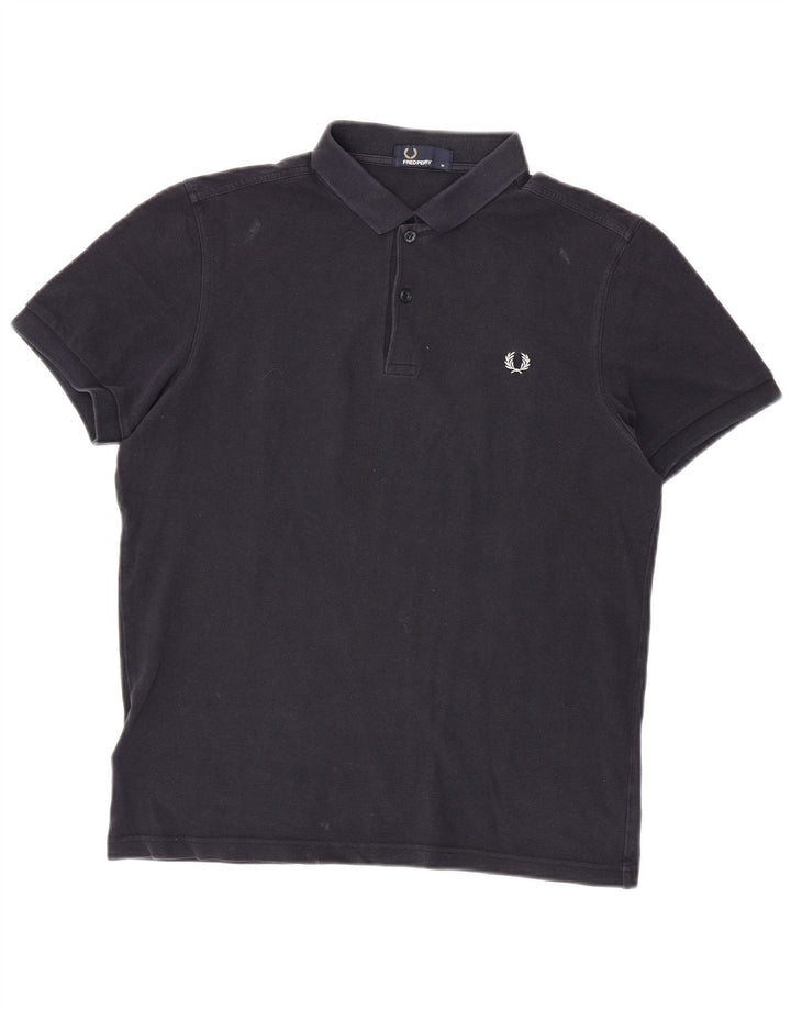 Fred Perry Mens Polo Shirt Medium Navy Blue Cotton