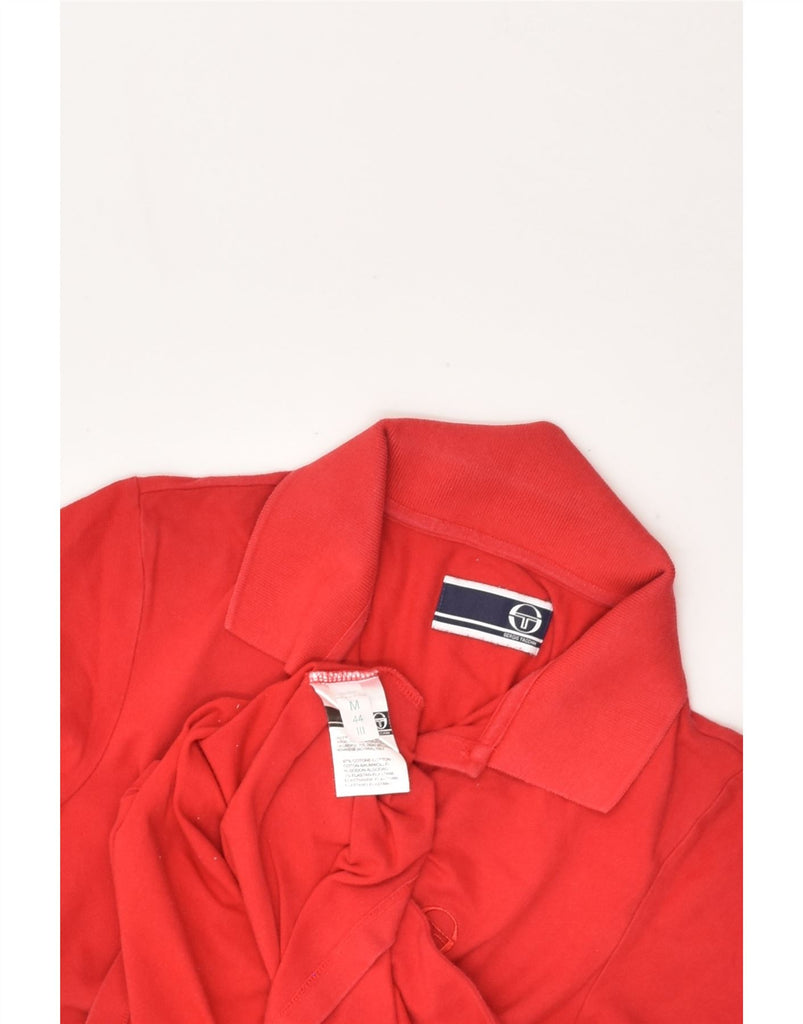 SERGIO TACCHINI Womens Polo Shirt IT 44 Medium Red Cotton | Vintage Sergio Tacchini | Thrift | Second-Hand Sergio Tacchini | Used Clothing | Messina Hembry 