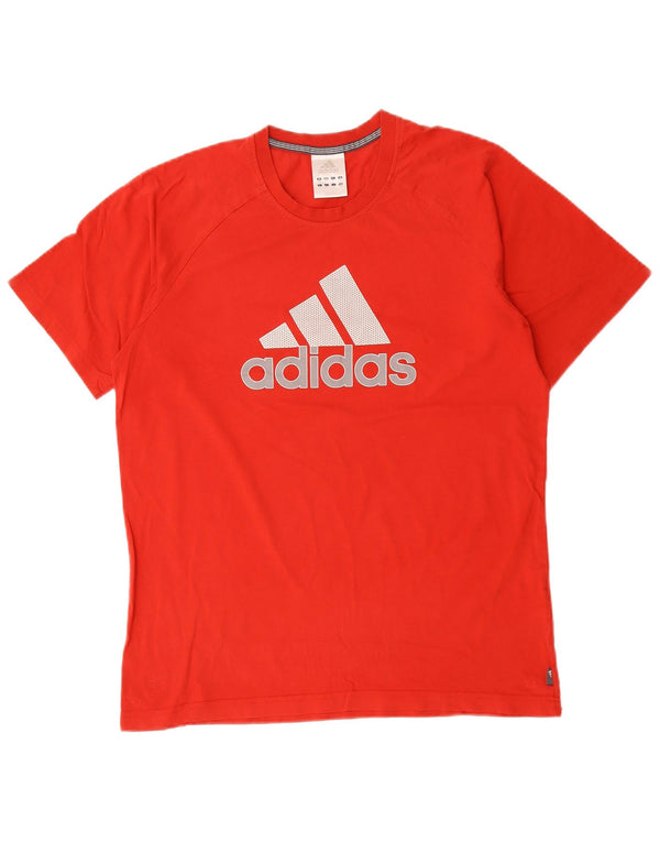 Adidas Mens Graphic T-Shirt Top Medium Red Cotton
