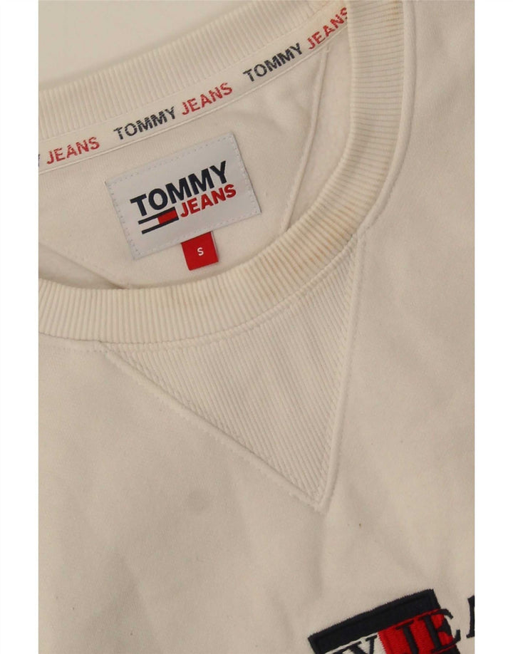 Tommy Hilfiger Mens Graphic Sweatshirt Jumper Small White Cotton
