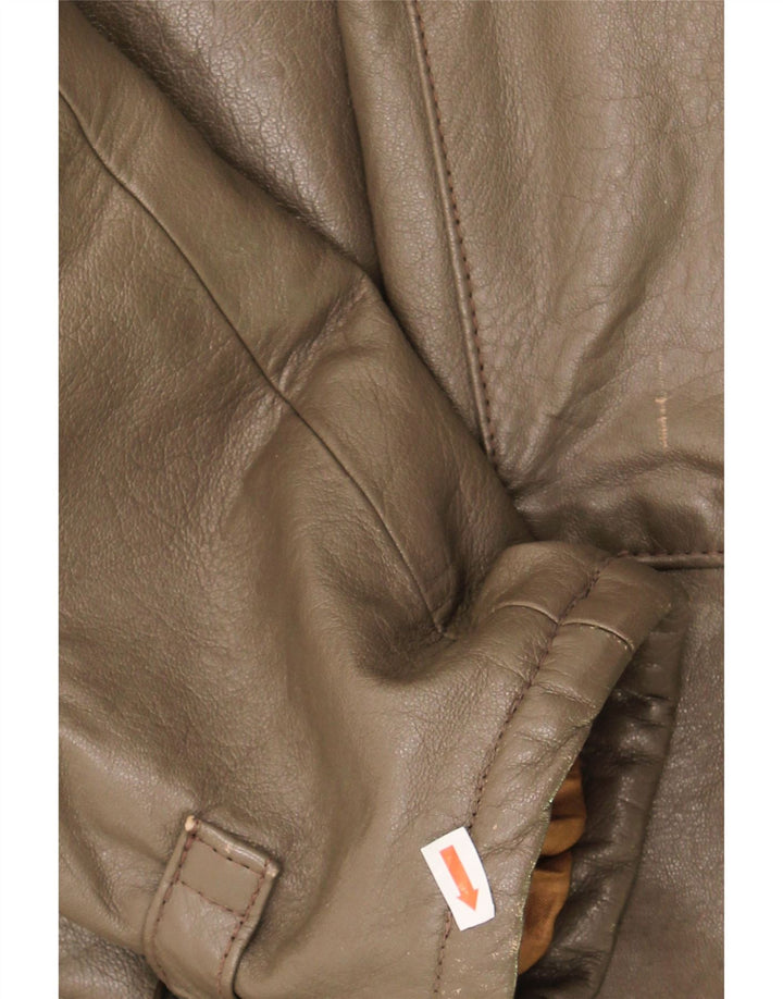 VINTAGE Womens Leather Coat IT 50 XL Brown Vintage Vintage and Second-Hand Vintage from Messina Hembry 