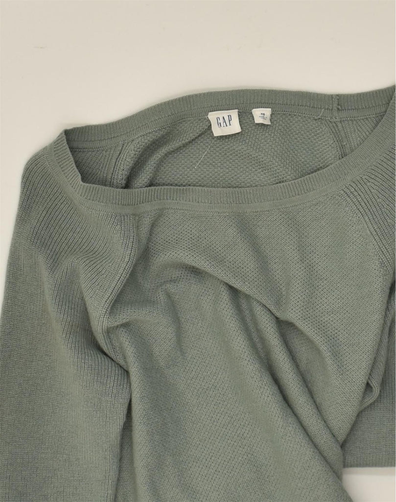 GAP Womens Boat Neck Jumper Sweater UK 6 XS Grey Nylon | Vintage Gap | Thrift | Second-Hand Gap | Used Clothing | Messina Hembry 