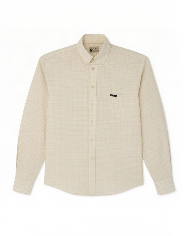 Sergio Tacchini Mens Shirt XL White Check Linen