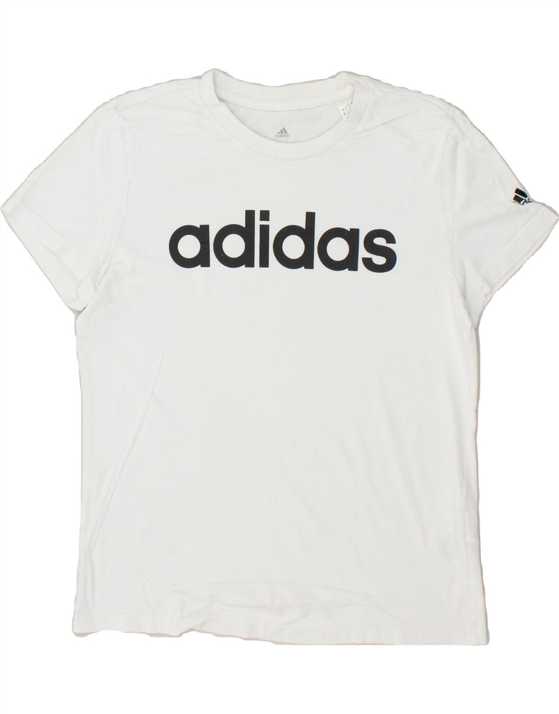 ADIDAS Womens Graphic T-Shirt Top UK 16 Large White Cotton | Vintage Adidas | Thrift | Second-Hand Adidas | Used Clothing | Messina Hembry 