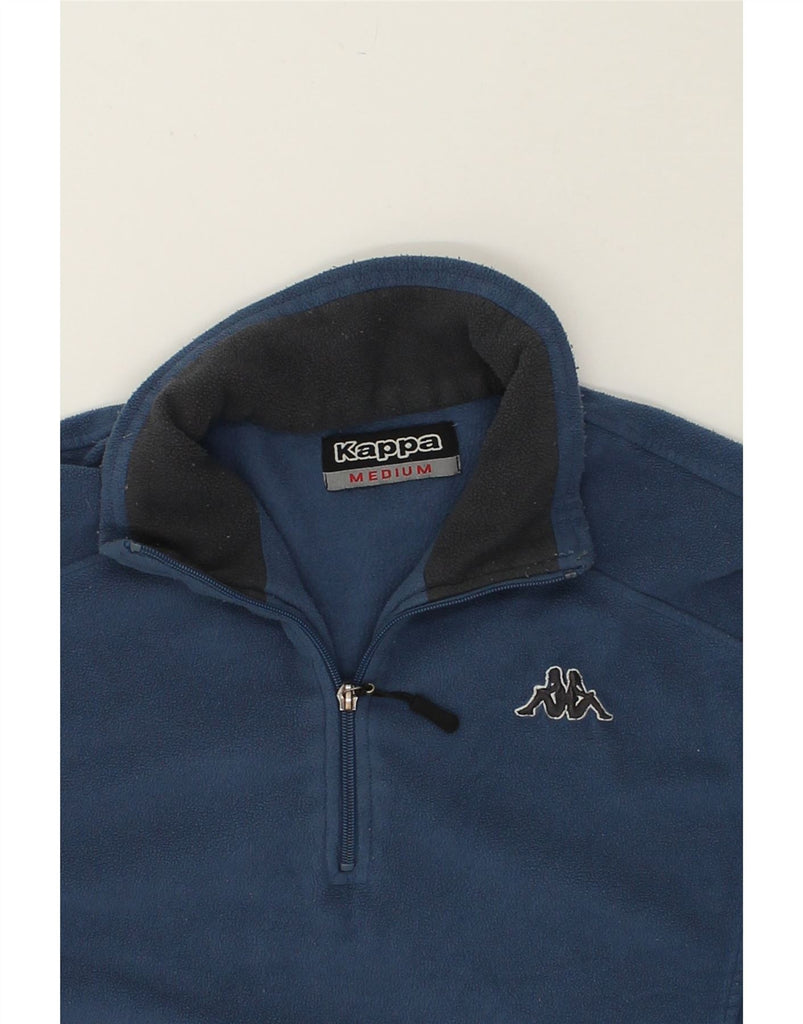 KAPPA Mens Zip Neck Fleece Jumper Medium Blue Polyester | Vintage Kappa | Thrift | Second-Hand Kappa | Used Clothing | Messina Hembry 