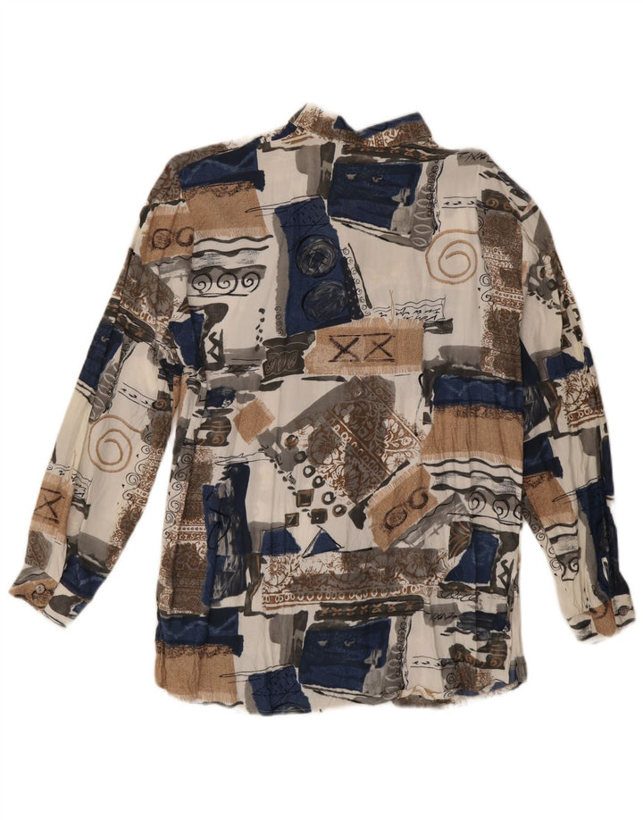 Vintage Womens Shirt EU 44 XL Multicoloured Patchwork Viscose