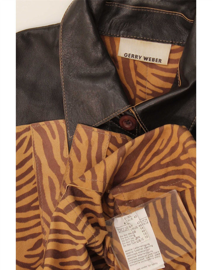 Gerry Weber Womens Leather Jacket UK 14 Large Black