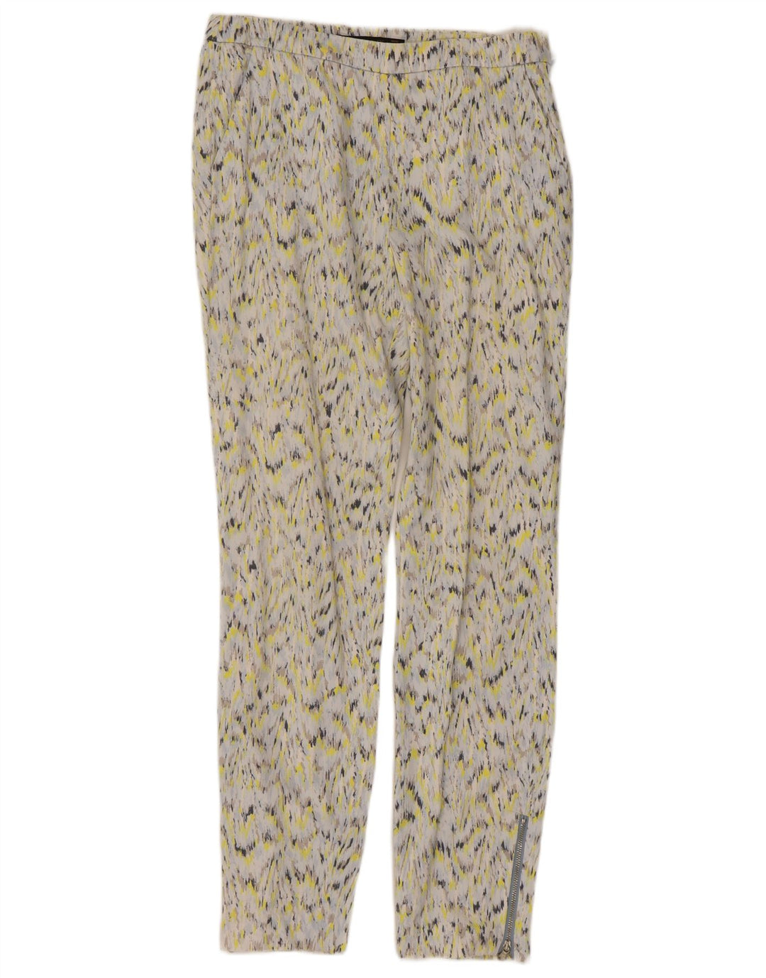 ZARA Womens Abstract Pattern Chino Trousers Small W26 L26 Multicoloured
