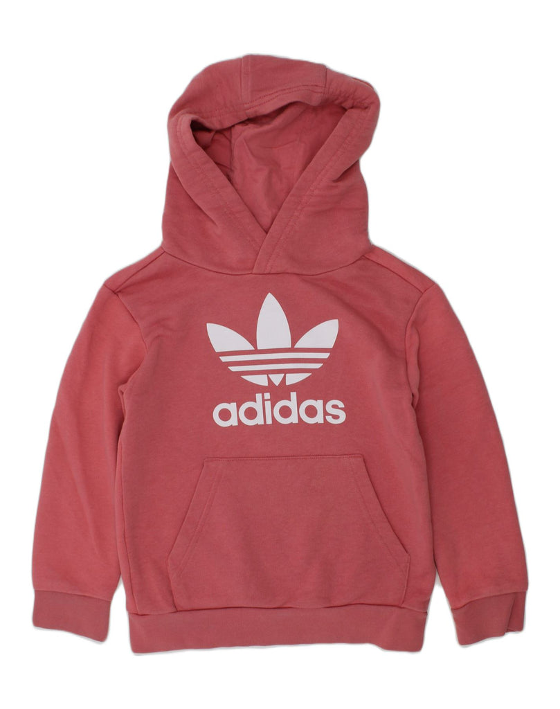 ADIDAS Girls Graphic Hoodie Jumper 6-7 Years Pink Cotton | Vintage Adidas | Thrift | Second-Hand Adidas | Used Clothing | Messina Hembry 