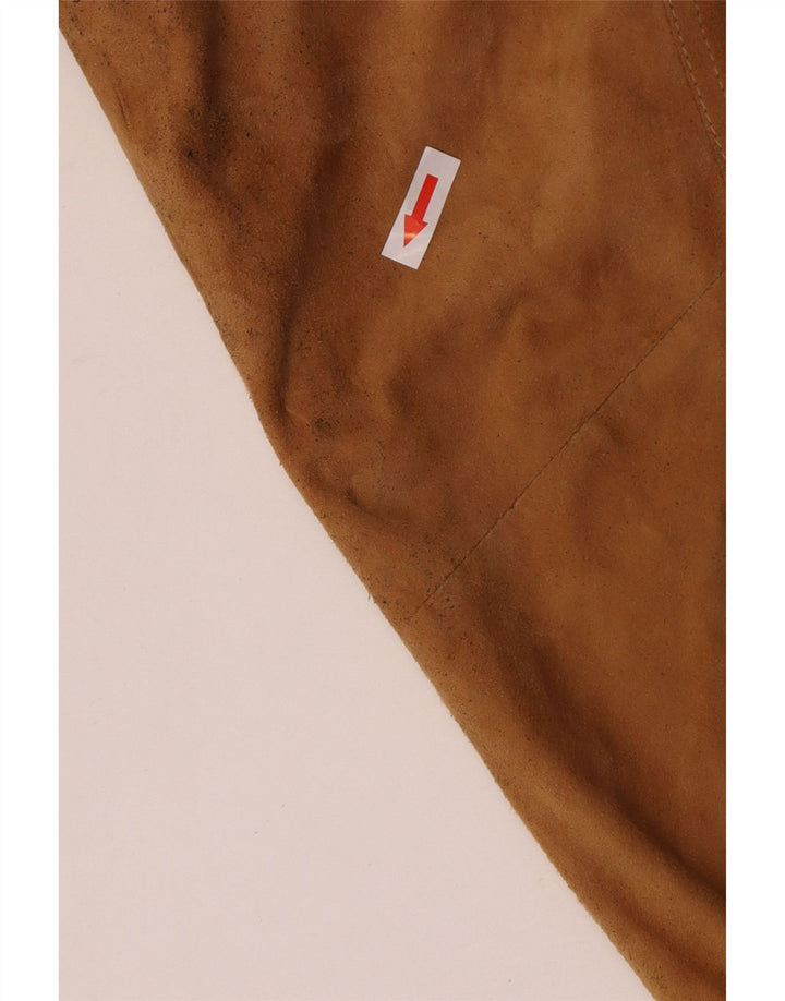Christian Berg Mens Suede Bomber Jacket IT 56 3XL Brown Leather